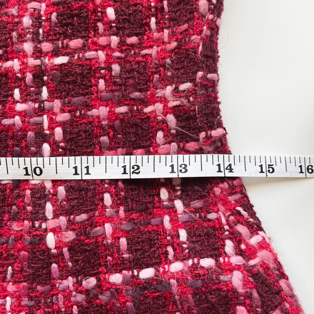 Women's Y2K Betsey Johnson Red and Pink Tweed Dress Size XS/Small - Picture 8 of 10